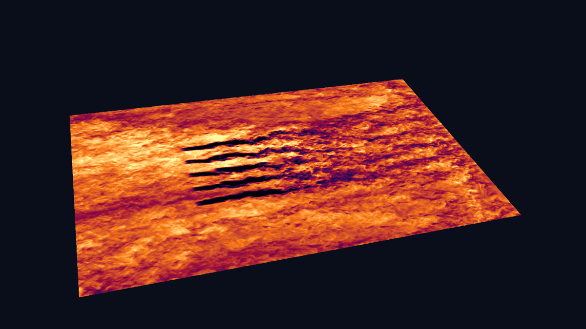 Wind farm wake simulation